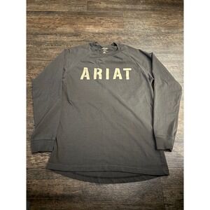ARIAT REBAR Mens Long Sleeve Graphic T Shirt Gray M/M